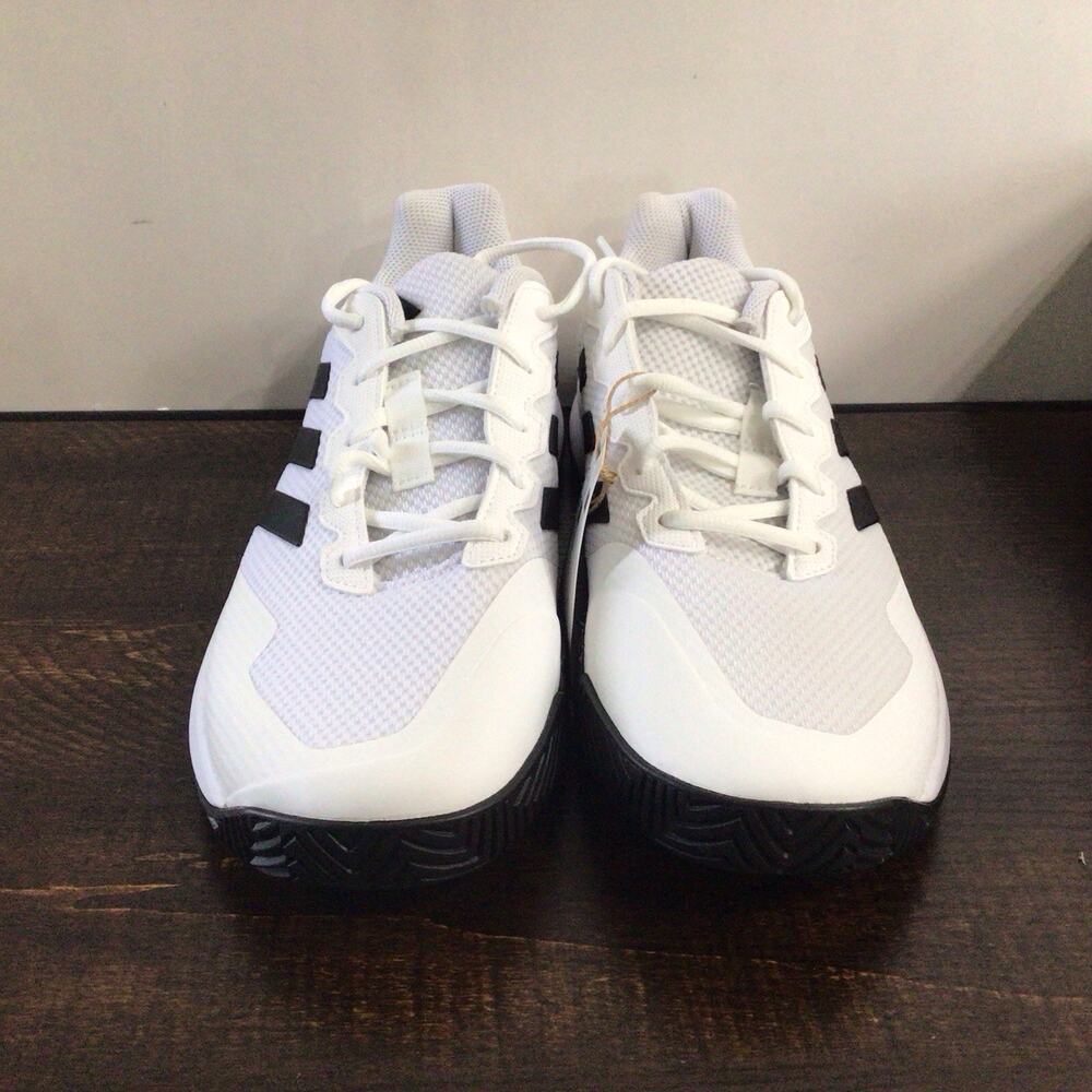 White Men's Athletic Sneakers with Black Accents